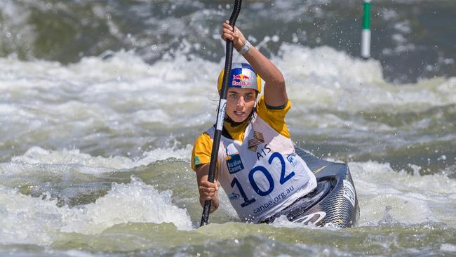 Australian Olympic paddler Jessica Fox in action. Athletes may be using new Redlands Coast facilities as part of southeast Queensland’s 2032 bid. Picture: Phillip Wittke.