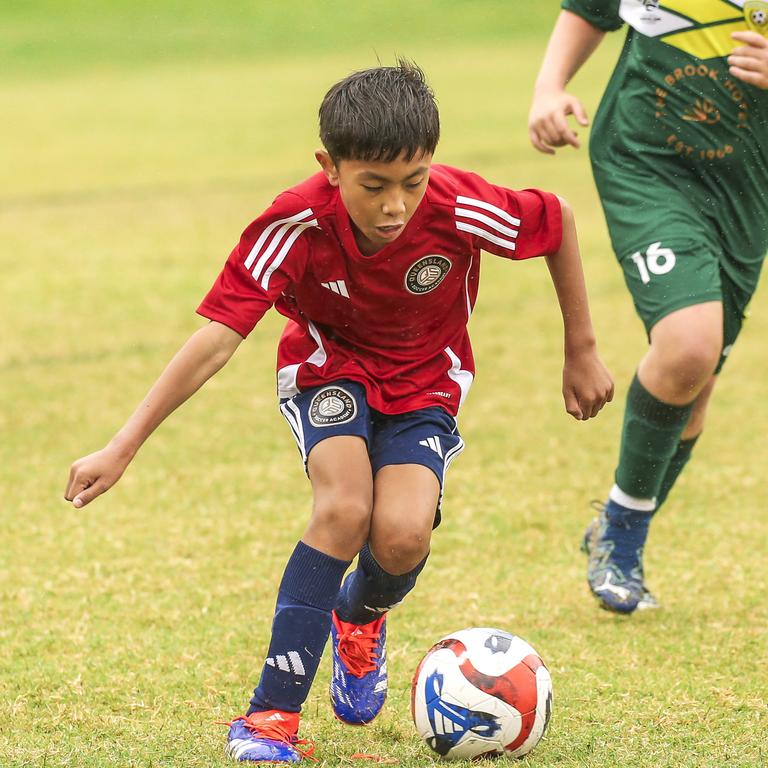 QAS V Michelton FC in the Premier Invitational Football Carnival at Nerang. Picture: Glenn Campbell