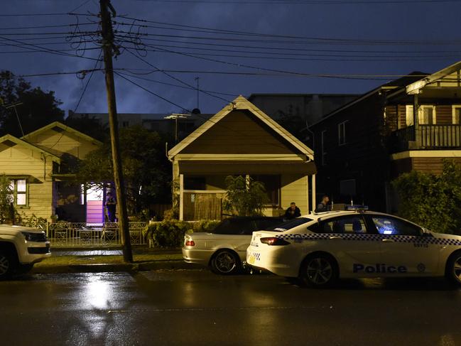 Emergency services were called to a home on Robey Street, Mascot, following reports of a stabbing. Picture: Gordon McComiskie