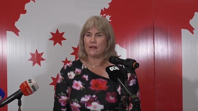 Northern Territory Chief Minister Eva Lawler concedes defeat for Labor. Picture: ABC