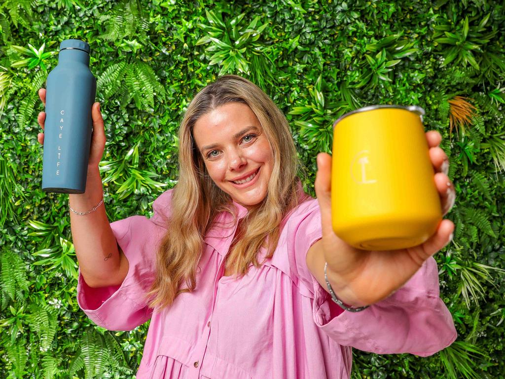 Sarah Rudd started her sustainable products water bottles and coffee cups business, Caye Life, four years ago. Picture: Tim Carrafa