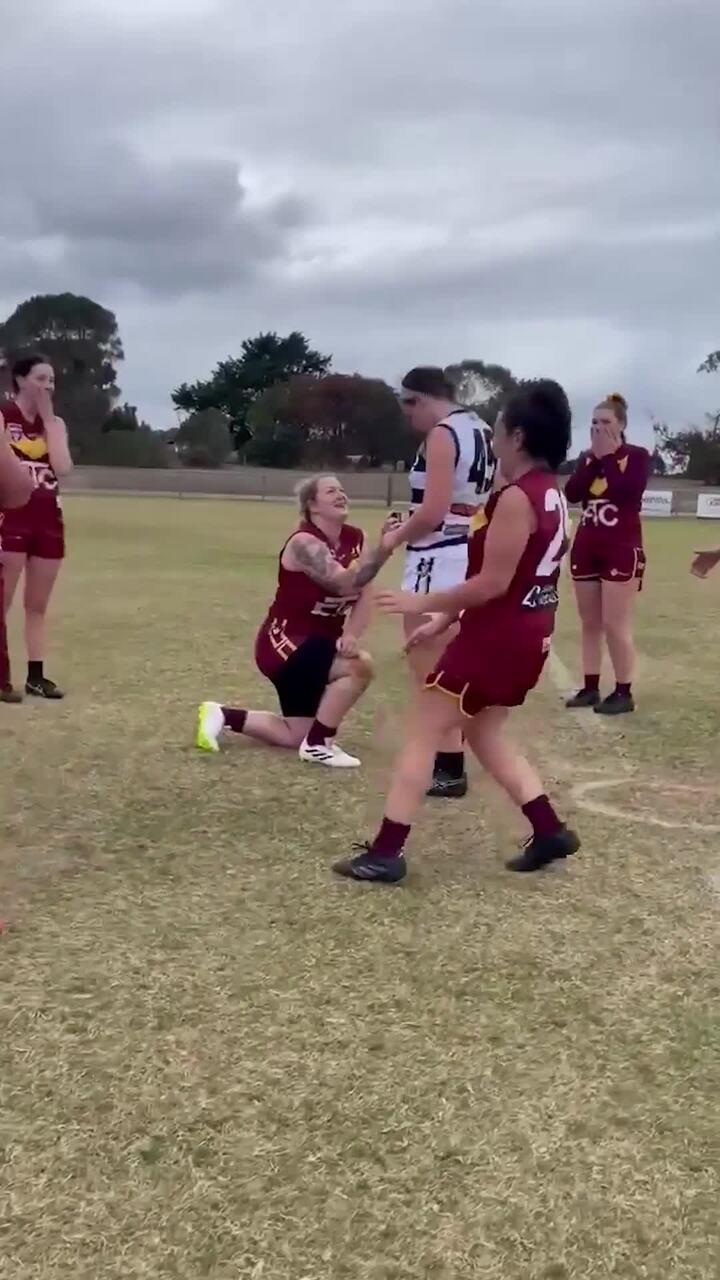 Footy handshake line takes wild twist