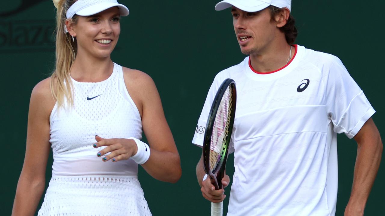 Katie Boulter and alex de Minaur at Wimbledon (Photo by Clive Brunskill/Getty Images)