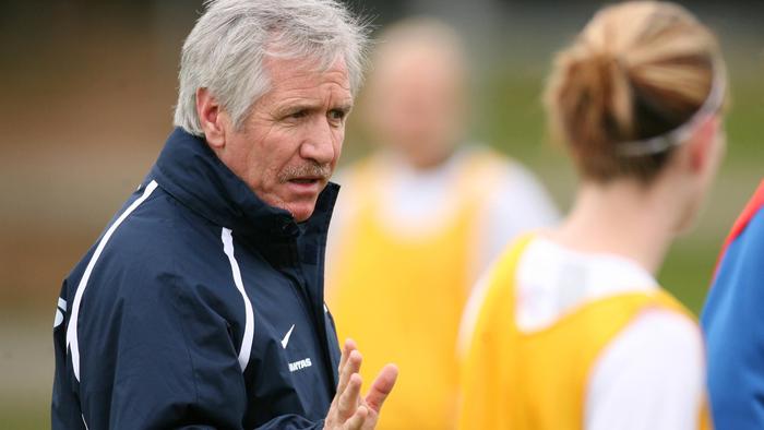 Australia Matildas training at Santos Stadium. Coach Tom Sermanni.