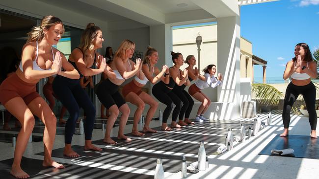 A VIP pilates class in the eastern suburbs last week. Picture: Justin Lloyd.