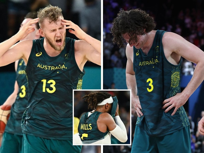 It was a devastating end to the Boomers' Olympic campaign. Pictures: AFP/Getty