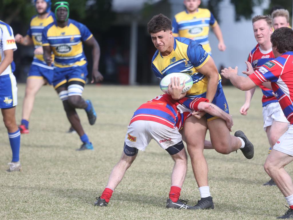 GCDRU round 13 seniors - 2nd grade. Bond Pirates vs. GC Eagles. 14 July 2024 Miami Picture by Richard Gosling