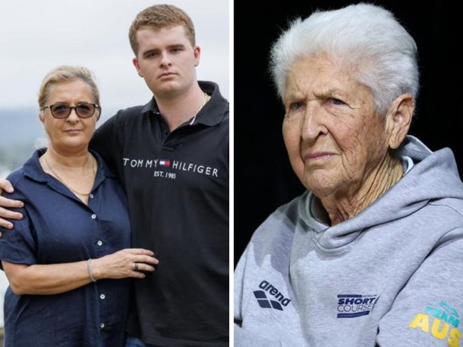 Dawn Fraser along with her daughter and grandson. Photos: News Corp/Getty Images