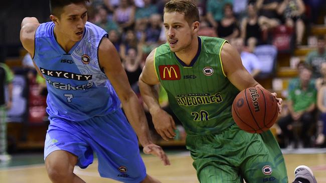 Gold Coast Rollers captain Tom Howard during his time in the NBL with the Townsville Crocodiles. Picture: Wesley Monts/News Limited