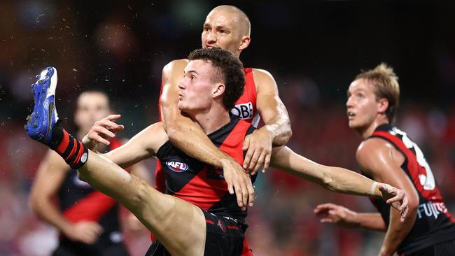 Bombers draftee Nik Cox was very impressive on Thursday night, too. Picture: Cameron Spencer/Getty Images