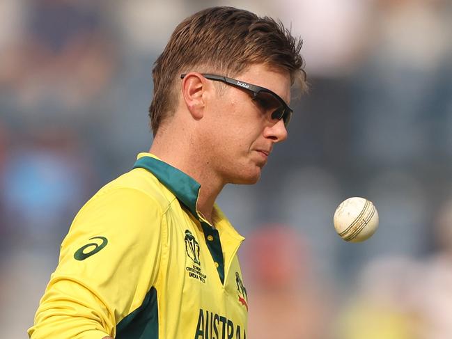 MUMBAI, INDIA – NOVEMBER 07: Adam Zampa of Australia looks on during the ICC Men's Cricket World Cup India 2023 between Australia and Afghanistan at Wankhede Stadium on November 07, 2023 in Mumbai, India. (Photo by Robert Cianflone/Getty Images)