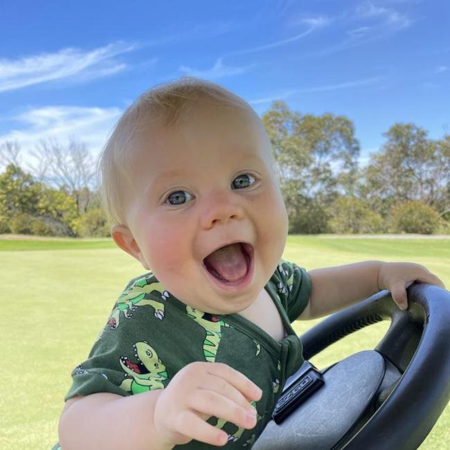 Brock after being out on the Golf course with Dad.