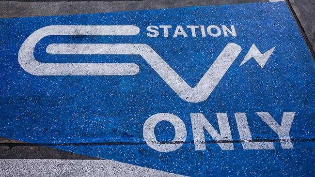 An EV charging station at a PTT service station in central Bangkok. Picture: Getty Images