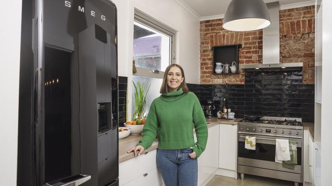 At home with Laura Sharrad, from MasterChef, and who co-owns Nido restaurant at Hyde Park. Picture: Nick Clayton