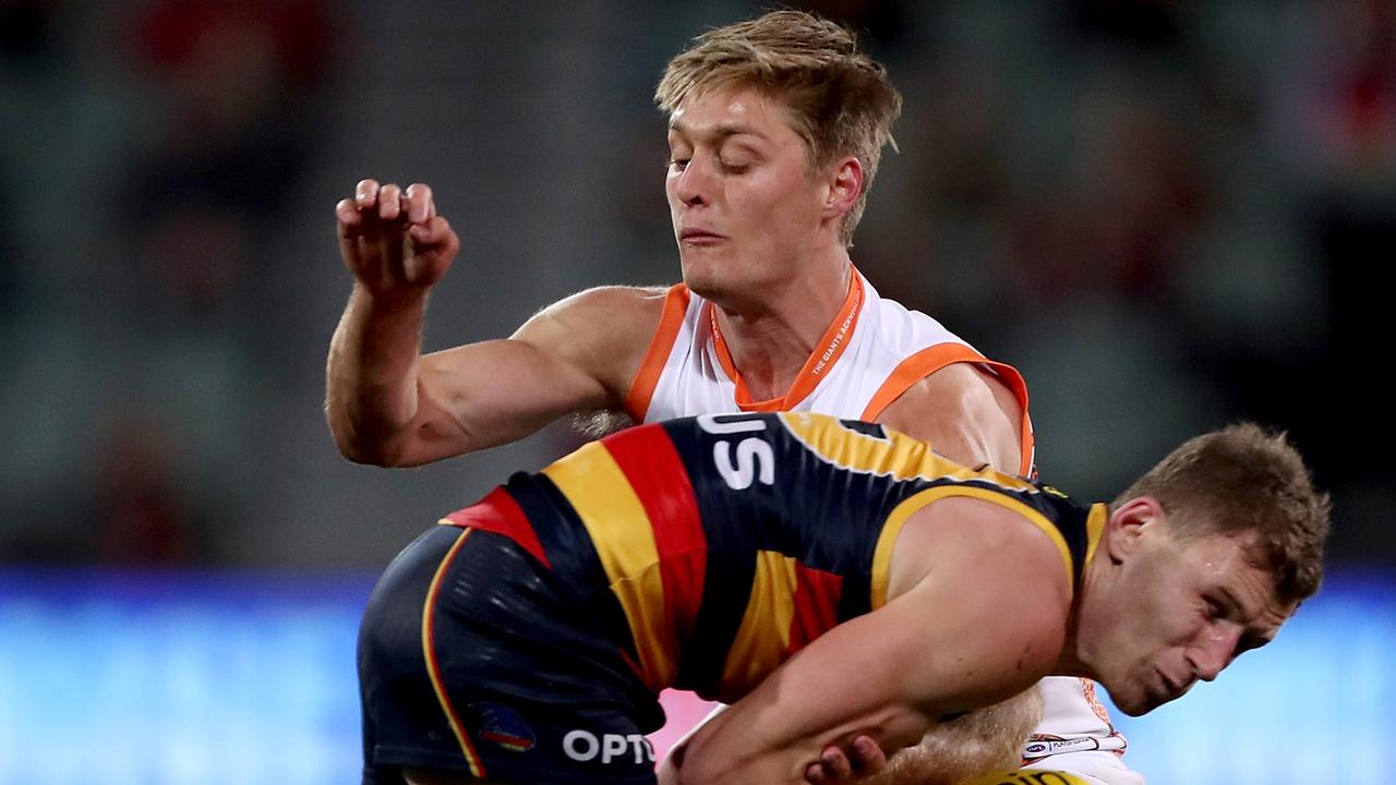 Jackson Hately and Rory Laird will be on the same Adelaide team in 2021. Picture; James Elsby