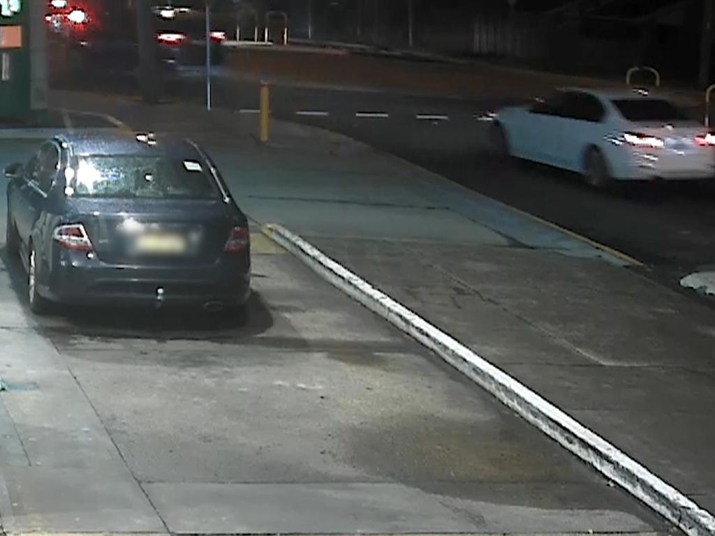 The white BMW 328i (right) linked to Mejid Hamzy’s shooting. Picture: NSW Police