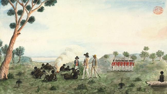 “At even at a time when so many of the highly educated readily sacrifice accuracy to advocacy, one expects better from the Bar, which is vested with statutory privileges and obligations,” writes Henry Ergas. ABOVE: A party of soldiers visiting Botany Bay Colebee at that place, when wounded', Port Jackson Painter/Watling collection. Watercolour, c1790-1797.