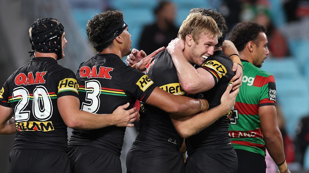 Panthers players say they struggled to get up for the South Sydney game in the first half due to a lack of atmosphere at Accor Stadium. Picture: Cameron Spencer/Getty Images