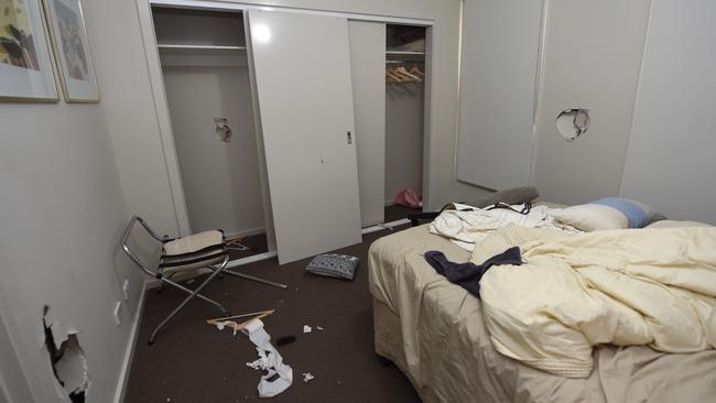 Damage to a house rented out through Airbnb in Werribee. Picture: Nicole Garmston                        <a capiid="b477f45245d30ff82746840cca33a38d" class="capi-video">Sudanese Community Leaders Urges Young Offenders to Stop 'Thuggish' Behaviour. Credit — Victoria Police via Storyful</a>