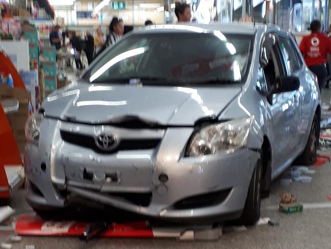 A car has ploughed into the front of Ballina Coles in northern NSW on September 19 2023. Picture: Supplied