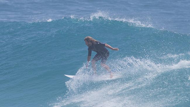 Former World Champion surfer Mark Occhilupo enjoying the large swell at Snapper Rocks on Sunday 2 January 2022. Picture: Jerad Williams