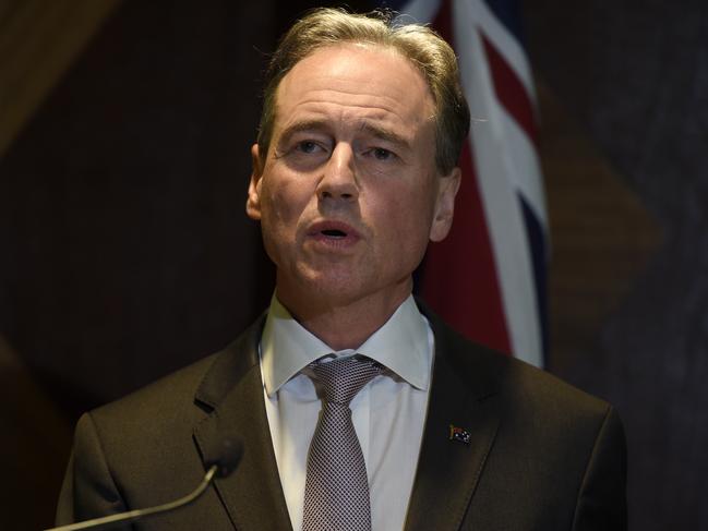 Greg Hunt concedes the ad is deliberately hard to watch. Picture: NCA NewsWire / Andrew Henshaw