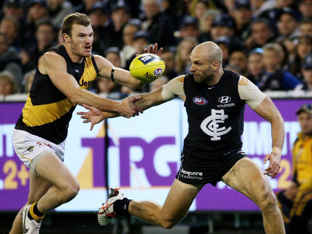 At the start of his third season, the Richmond wingman had a debut to remember against Carlton in a Thursday night blockbuster at the MCG. Picture: Colleen Petch.