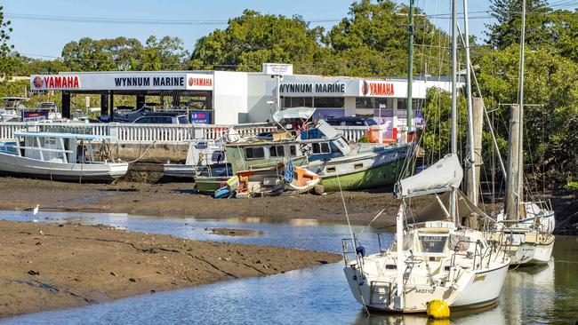 General photograph of boats in the Wynnum Creek. Picture: Richard Walker