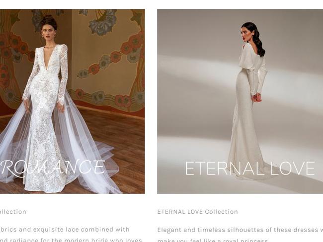 What the Stunning Wedding Dress website looked like, according to the Wayback Machine.