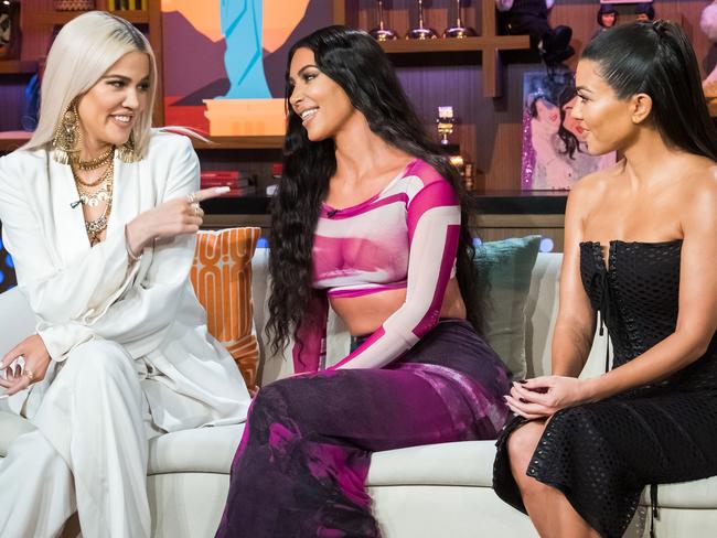 Khloe, Kim and Kourtney Kardashian touched on their past experimentation with drugs during the interview with WWHL host, Andy Cohen. Picture: Bravo/NBCU Photo Bank via Getty Images