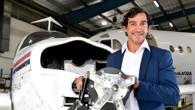 Former Skytrans co-owner Johnathan Thurston will part ways with the airline after being bought out by Avia Solutions Group. Picture: John Gass