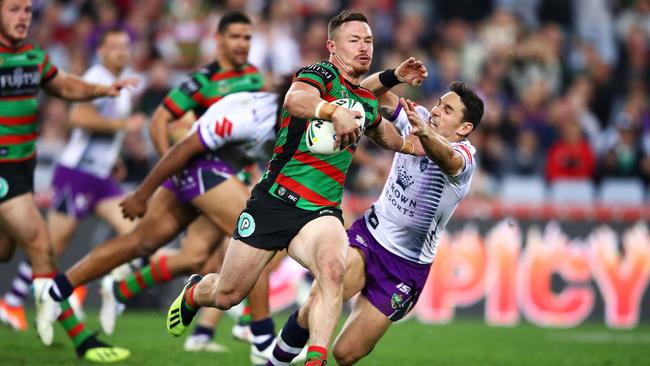 Damien Cook carved up the Storm in Round 21. (Photo by Mark Kolbe/Getty Images)