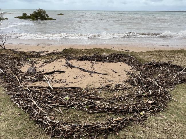 Debris on the Hervey Bay beachfront. PHOTO: Tracey Joynson