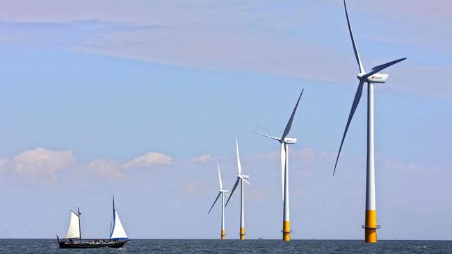 A wind farm off the coast of Whitstable, on the Kent coast. Picture; The Times.