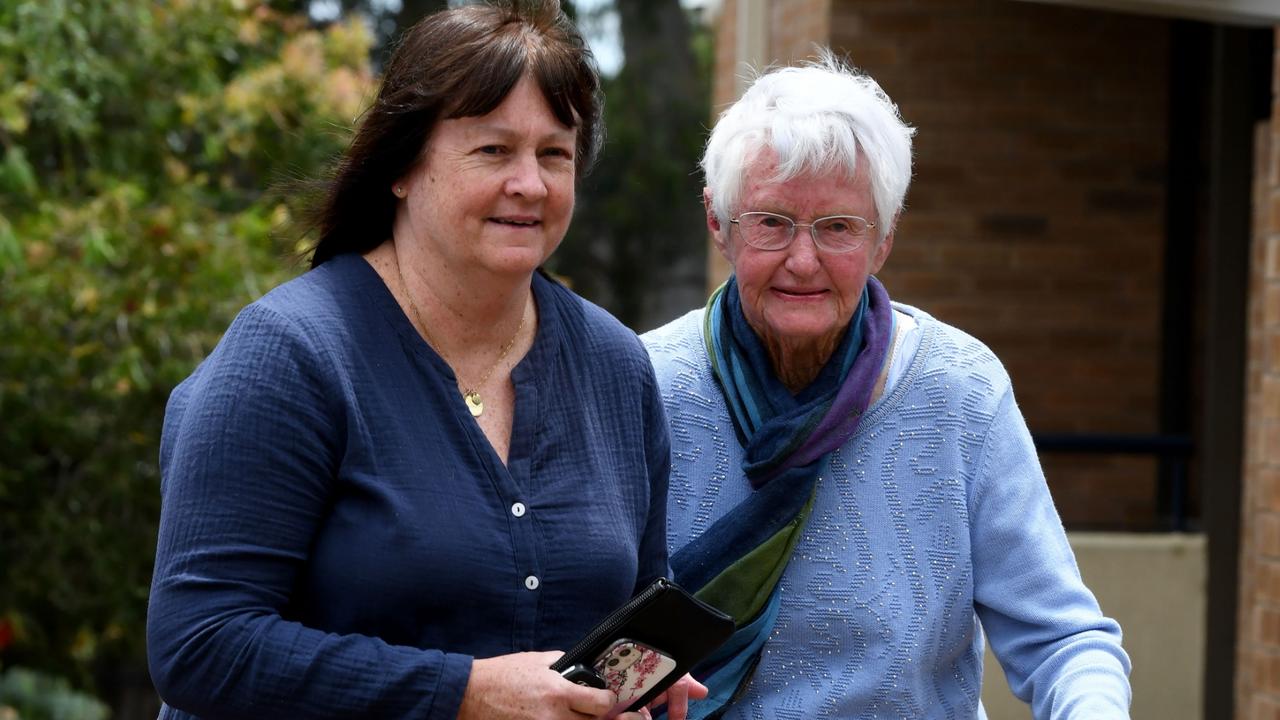 Ben Cousins’ aunty and grandmother outside court after the sentence was handed down. Picture: NCA NewsWire/Sharon Smith