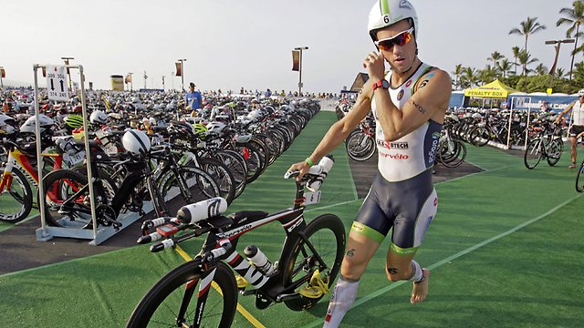 Belgium's Frederik Van Lierde on his way to victory in the Ironman World Championship Triathlon.