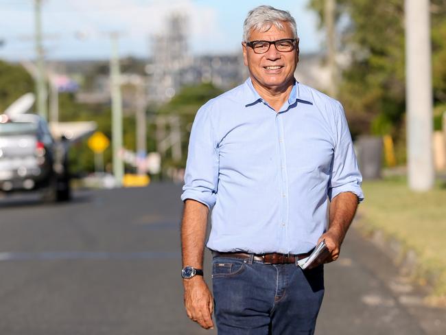 Liberal candidate Warren Mundine in Bomaderry. Picture: Hollie Adams