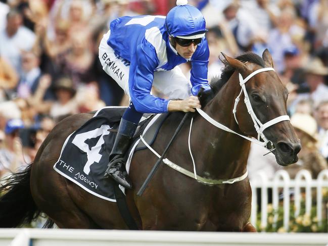 Champion Australian mare Winx takes out the George Ryder Stakes in her second last race.