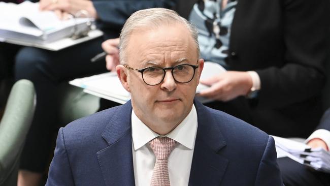 Anthony Albanese in question time at Parliament House in Canberra on Tuesday. Picture: Martin Ollman / NewsWire