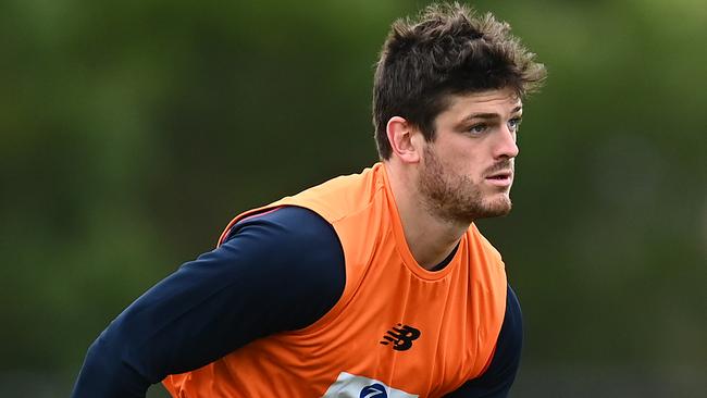 Angus Brayshaw trains in the lead up to Round 1. Picture: Quinn Rooney/Getty Images