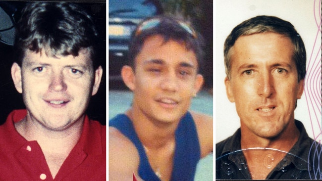 Murder victims Geoffrey Bowen, Jayson Johnathon Doelz and Dale McCauley