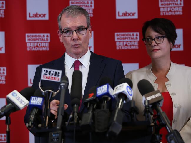 Mr Daley and Penny Sharpe hold a press conference following the change in leadership. Picture: Sam Ruttyn