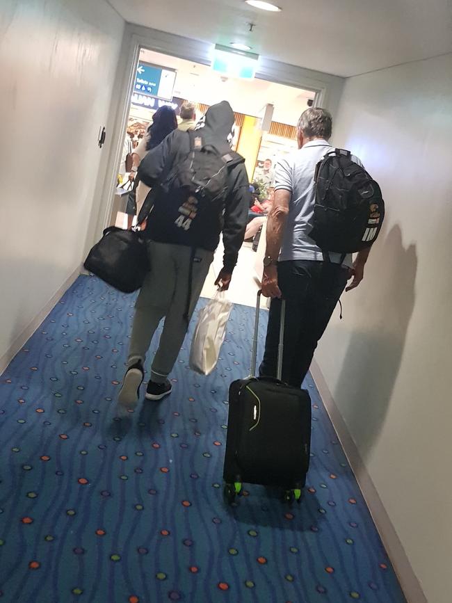 Willie Rioli has touched down in Darwin to be with family. Picture: SUPPLIED