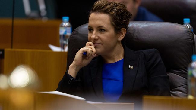 Opposition leader Lia Finocchiaro has slammed the bill in NT parliament. picture: Che Chorley