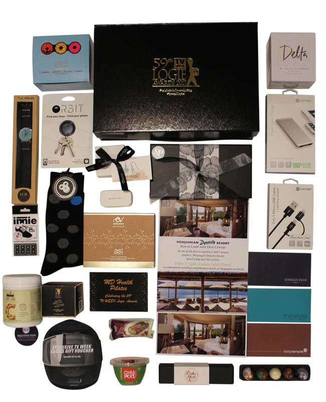 Logies gift bags for 2017. Picture: Supplied