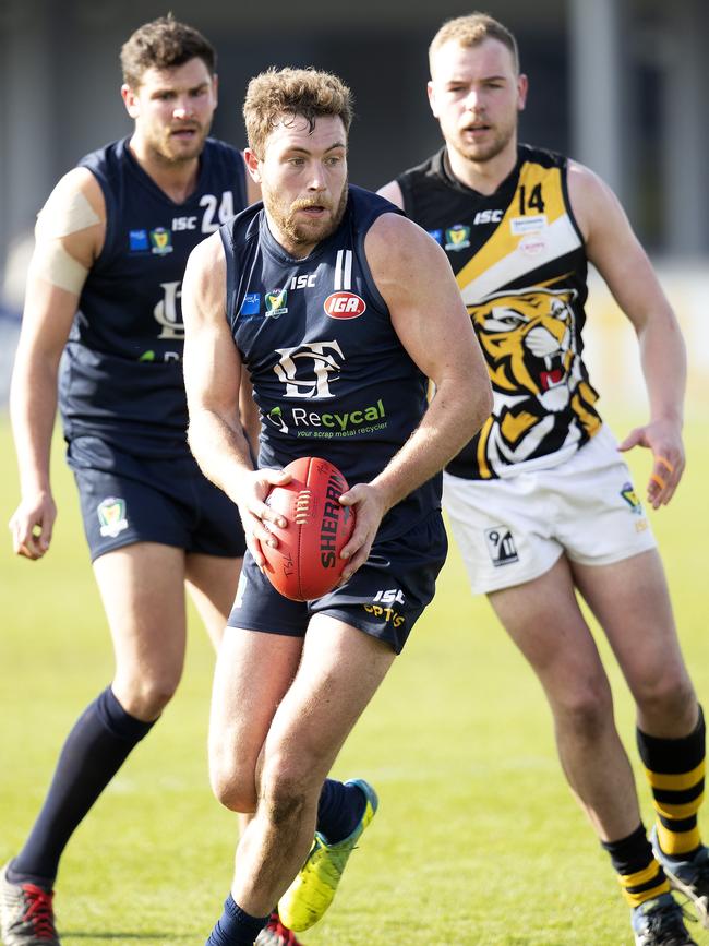 Launceston’s Jobi Jarper during the game against the Tigers at Windsor Park. PICTURE CHRIS KIDD