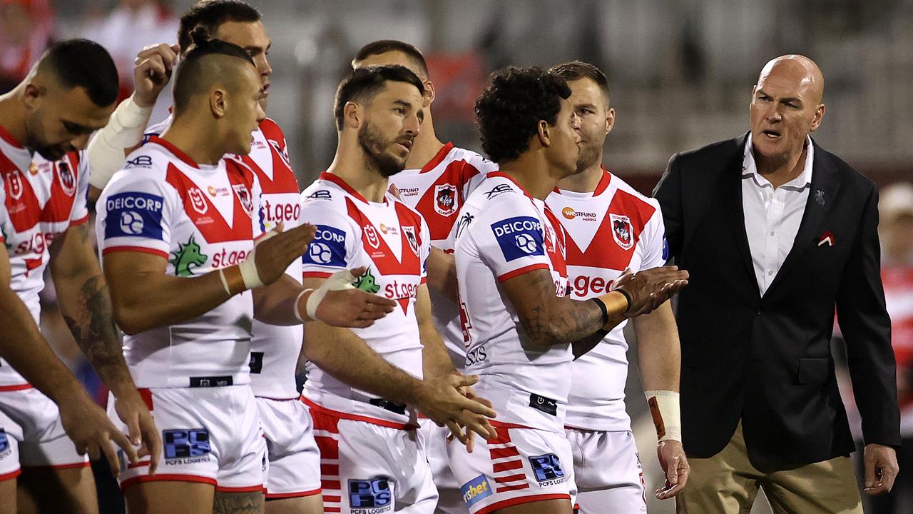 Dragon's coach Paul McGregor during the Round 13 clash with the Roosters.