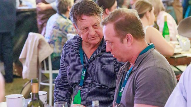 Labor stalwart Robert Schwarten with Premier Steven Miles at Beef 2024 in Rockhampton. Photo: Steve Vit.