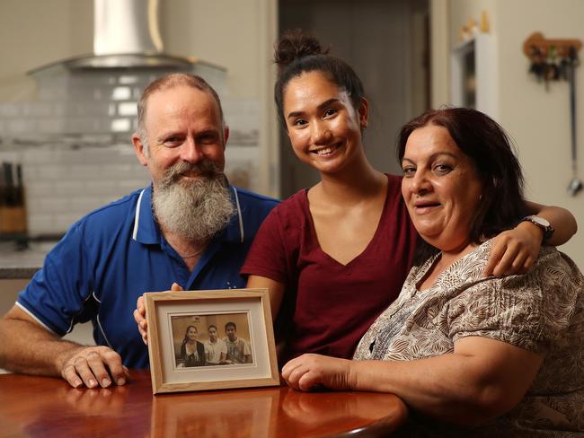 Mike, Dora and adopted daughter Marisol at their home. Picture: Calum Robertson