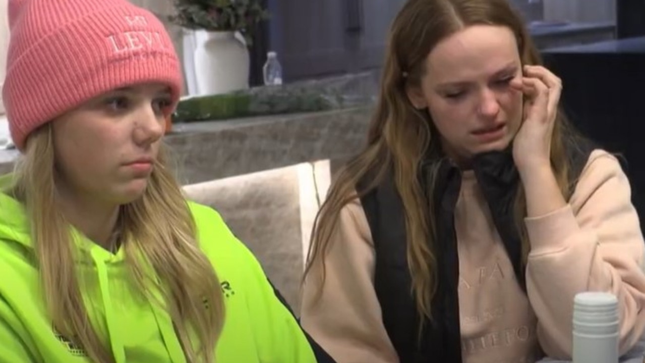 Maddy and Charlotte after finding out what the other contestants had been saying about them.